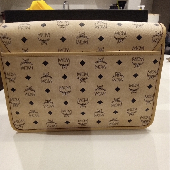 MCM Beige Monogram Messenger Bag - Picture 4 of 8